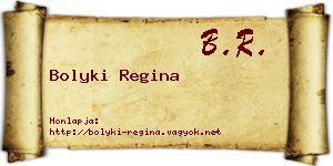 Bolyki Regina névjegykártya